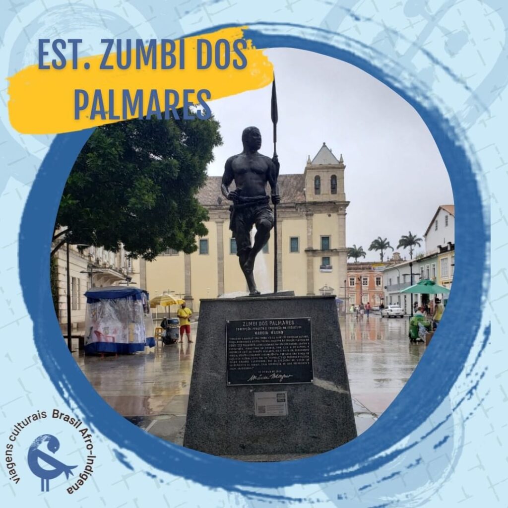Estátua Zumbi dos Palmares em Salvador- Arte de Layanara