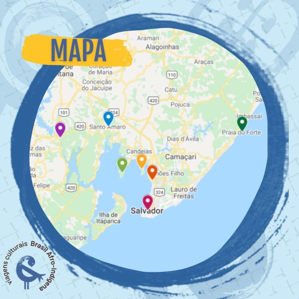 Mapa ao redor de Salvador - Locais para bate e volta